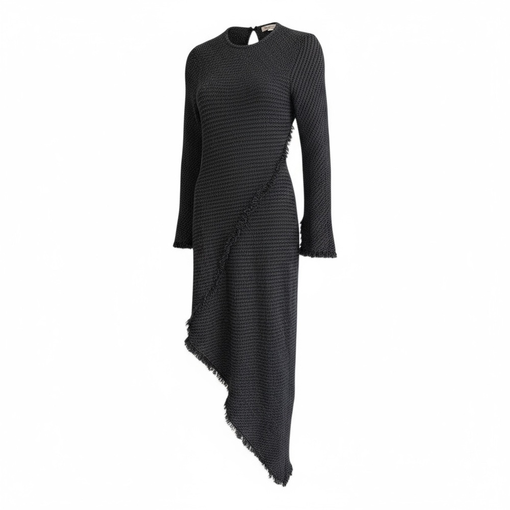 Topshop Blue Tweed Asymmetrical Dress